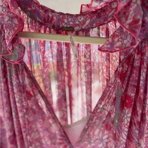 Free People Pink Floral Maxi Dress